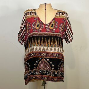 Lotus Boho Crepe Blouse - Size 1X